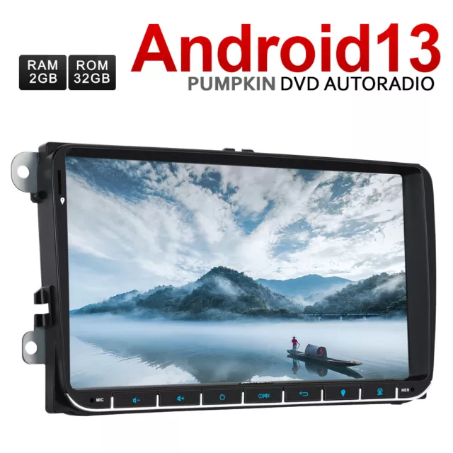Pumpkin 9" Android 13 Autoradio GPS Navi DAB WiFi Für VW Golf 5 6 Passat Tiguan