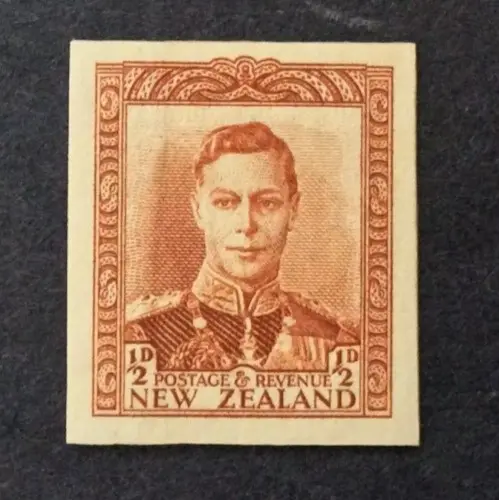 BroadviewStamps GB New Zealand imperf plate PROOF on card. MNH NGAI. XF Superb!