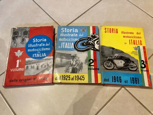 Libri Storia Illustrata Del Motociclismo In Italia  Vol 1-2-3 Completa Anni '60