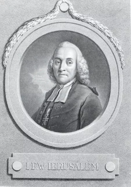 1780 Jerusalem Johann Friedrich Wilhelm Kupferstich-Porträt Bause Oeser