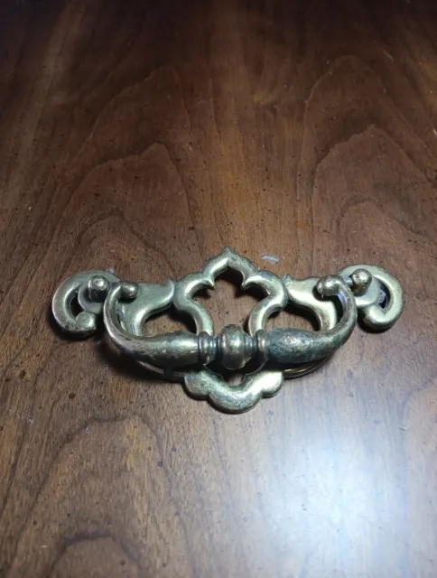 Vintage Brass Bat Wing Bail Drop Handle Ornate Dresser Drawer Pull 5.5"W B447-0