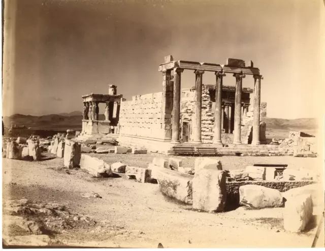 Grèce, Acropole d Athènes, Érechthéion Vintage albumen print  Tirage albuminé