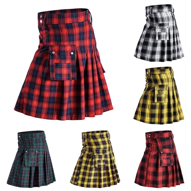 Jupe élégante à carreaux tartan pour hommes et femmes mode écossaise authent