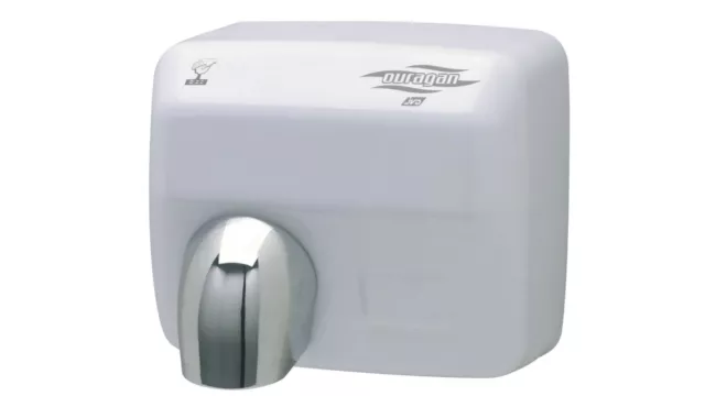 Sèche-mains en acier Ouragan Blanc 2500 W Air chaud Automatique Sèche-mains