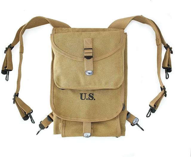 WW2 US M1928 Haversack Military Backpack WWII Reproduction Canvas Khaki