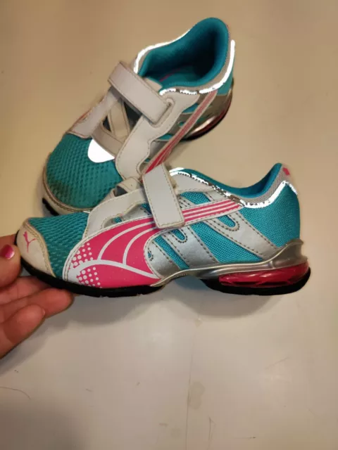 Little Girls Puma Tennis Shoes Sneakers - Size 12.5 No Tie Closure