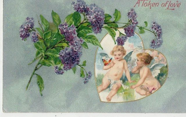 Carte Postale Bébé - Saint Valentino - Petite Format - Gaufré - Non