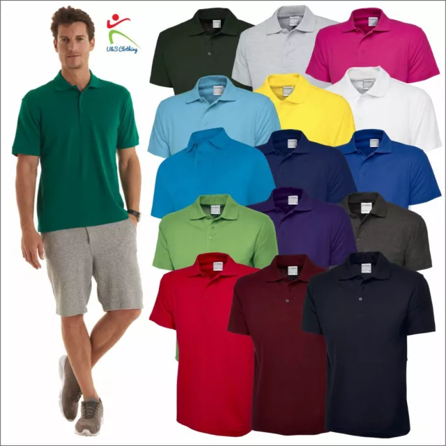 Uneek Mens Ultra  Cotton Poloshirt Short Sleeve Plain Casual Polo Shirt Tee TOP
