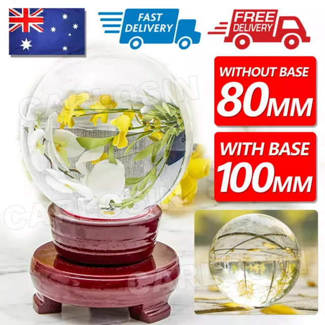 80MM Clear Crystal Glass Ball Healing Sphere Photography Props Lens Ball Decor