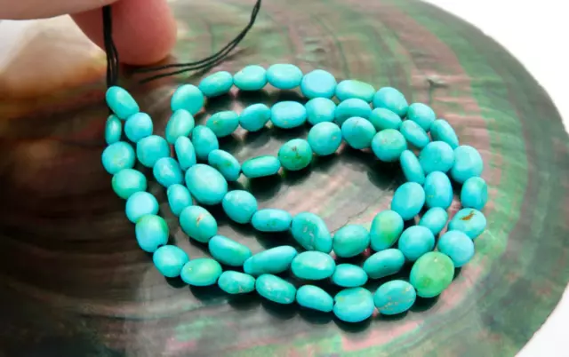 Rare Fine Gorgeous Aaaaa Az Sleeping Beauty Turquoise Rich Blue Bead Strand