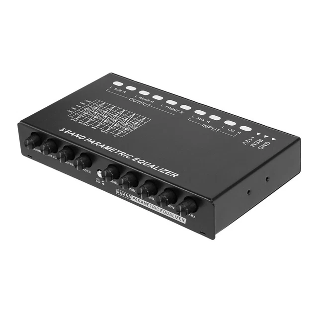 Equalizzatore audio auto 5 livelli, regolabile 7 bande EQ auto convertitore grafica