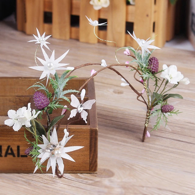1 pz copricapo fascia matrimonio fiori fatti a mano per ballo di nozze compleanno