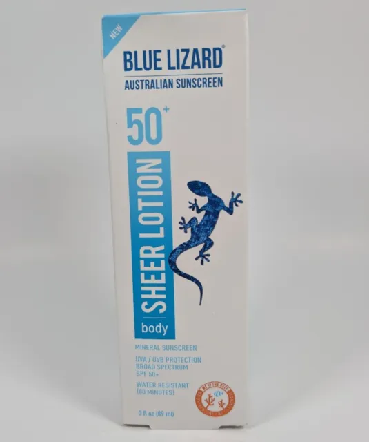 Blue Lizard Australian Mineral Sunscreen Body Sheer Lotion SPF 50+ BB 03/24 New