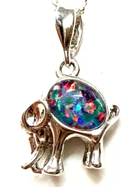 Lightning Ridge NSW Australian Solid Silver Set Natural Triplet Opal Pendant