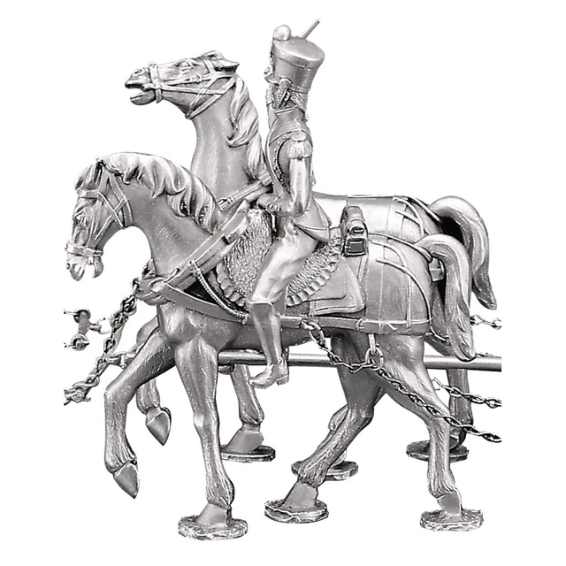 canon de gribeauval etain du prince 2 trains de chevaux avec porteur d