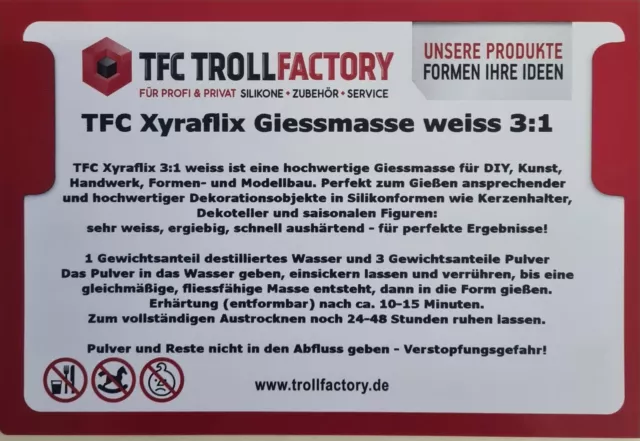 TFC Xyraflix Giessmasse weiss 3:1 - Größe: 5 kg