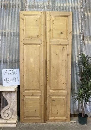 Antique French Double Doors (43.5x93) Raised Panel Doors, European Doors A250