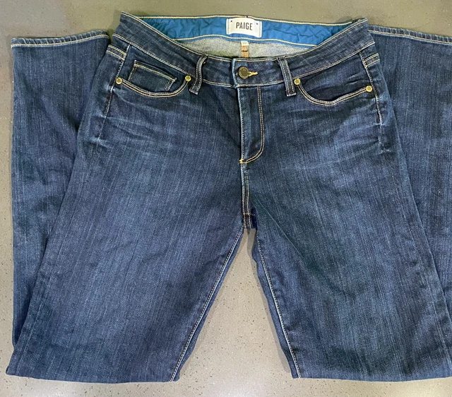 Paige Womens Blue Dark Wash Skyline Ankle Peg Skinny Jeans Size 30