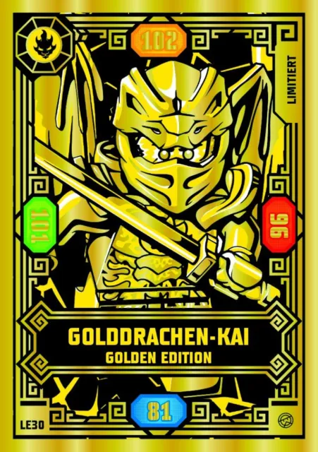 LEGO Ninjago Serie 8 Trading Card LE30 Golddrachen-Kai Gold Edition Limitiert