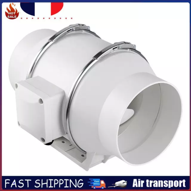 Exhaust Fan Home Inline Pipe Duct Fan Bathroom Extractor Ventilation (4 inch) FR