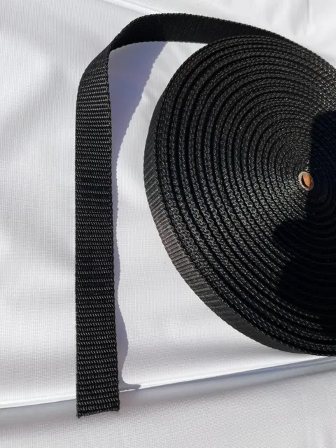 Schwarzes Gurtband Polyproplen Umreifung 25 mm breit, 2 Meter (78,7 Zoll) Länge