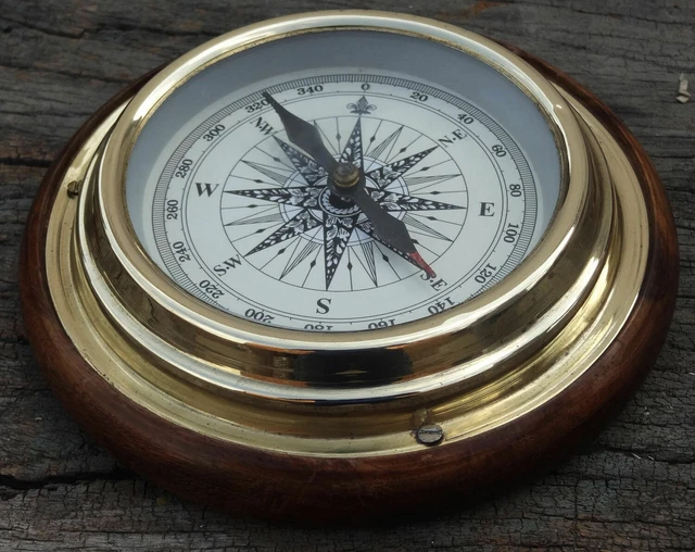 Cardan Nautique Ancien En Laiton - Boussole Décorative Marine, Reproduction Vintage