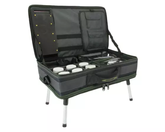 NGT Carp Bivvy Tischsystem mit Rig Geldbörse Glug Pot Bleitasche Bivvy Tisch & Etui