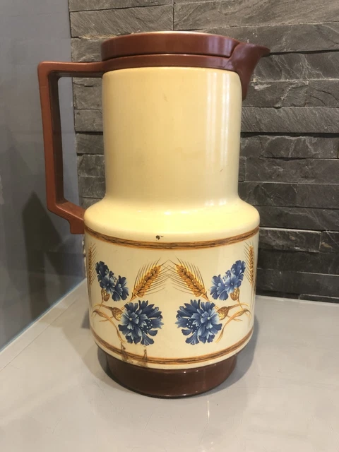 Vieille Bouteille Isotherme Thermos Dr Zimmermann Années 70 – 1L – Allemande – Vintage Argenté Métal Et Plastique