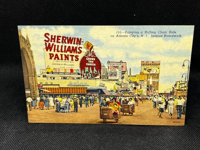 Boardwalk Atlantic City Nj Rolling Chairs And Large Sherwin Williams Paint Sign