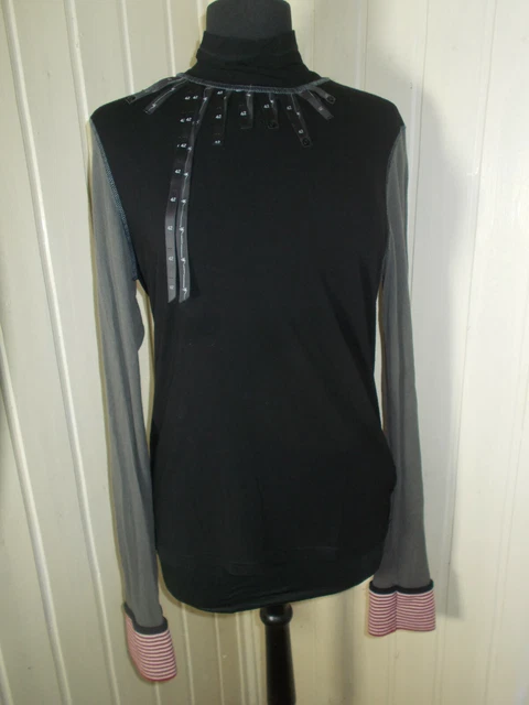 Top Manches Longues Stretch Noir COP Copine - Taille 1 (36/38) - Épaule Rembourrée - Occasion Très Bon état