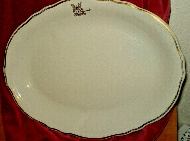 HOTEL ROOSEVELT LARGE OVAL CHINA PLATTER 12" x 9" Vintage New Orleans