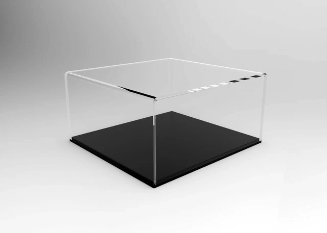 Teca Espositiva In Plexiglass Trasparente 40x32x30 Cm – Spessore 4mm, Base Nero Lucido O Bianco, Fatta In Italia