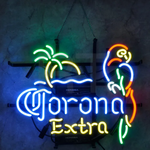 Parrot Extra Beer Neon Sign Custom Vintage Style Real Decor Store Wall 17"x14"