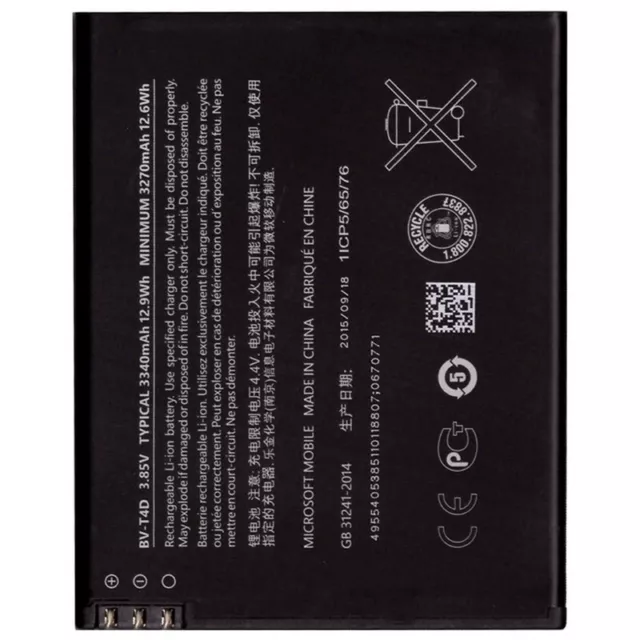 Microsoft Batterie Original BV-T4D pour Lumia 950 XL Pile Par Rechange Dans Vrac