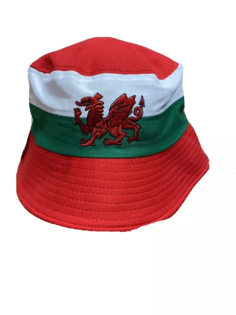 Welsh Red Dragon BUCKET HAT,BUSH HAT,  Wales Rugby, Football, Cymru Flag Design