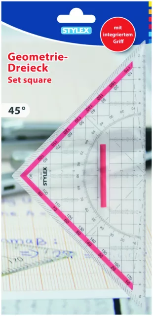 Geodreieck 22 cm mit Griff Geometrie-Dreieck Zeichendreieck Lineal