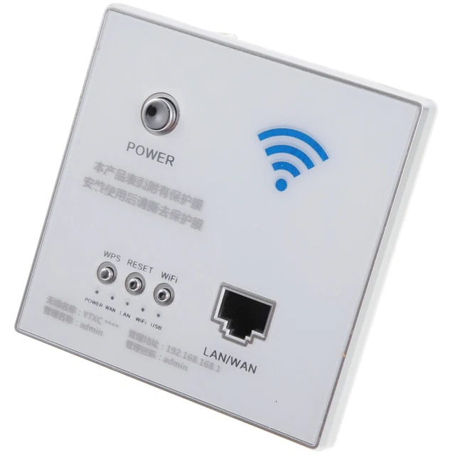 300M WALL EMBEDDED Wireless AP Router Charging Port Wall WIFI Panel ...