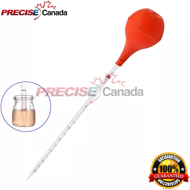 Rubber Head Glass Dropper Graduated Scale Line Transfer Pipette Lab Tool DS-1441