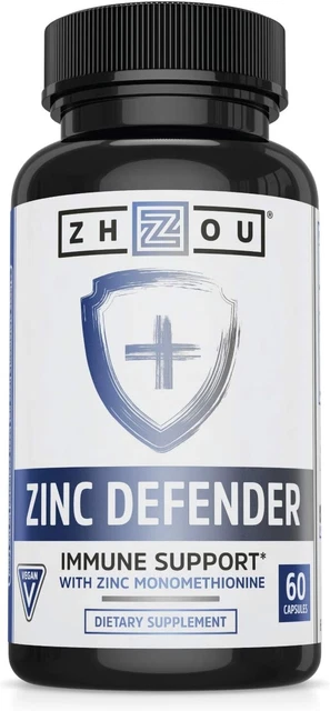 Zinc Defender Capsules | Immune Support with Zinc Monomethionine | Gluten Free Z