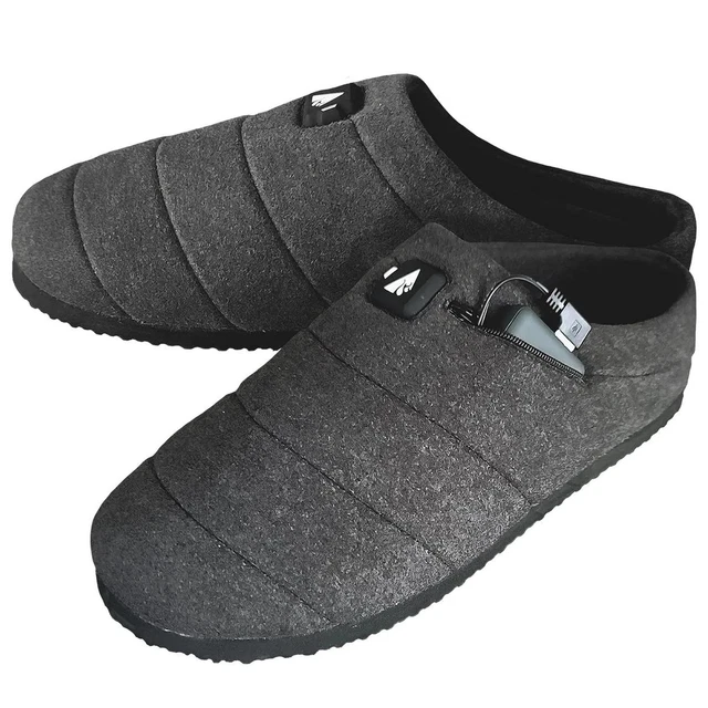 ActionHeat 5V Battery Heated Slippers Gray SM/MD