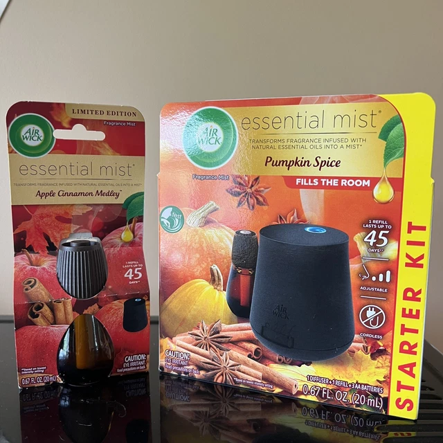 AIR WICK ESSENTIAL Mist Starter Kit (Diffuser + 2 Refill) Fall Scent