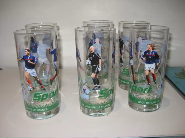 6 verres équipe de France football 98 Vintage :Zidane .....