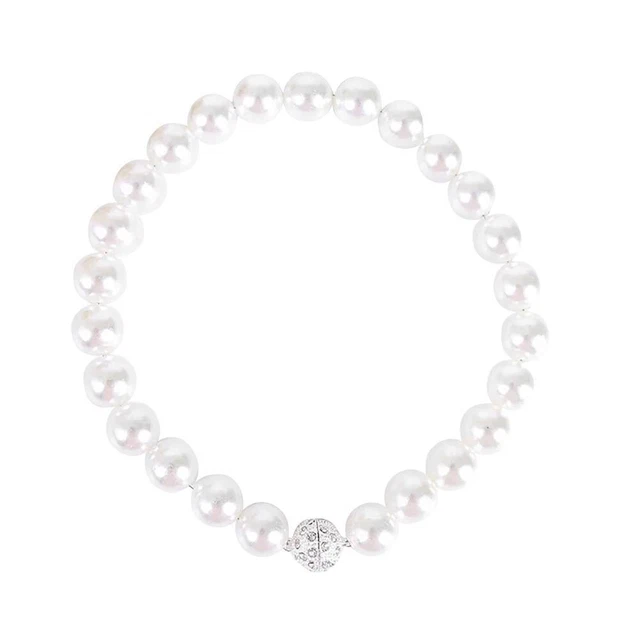 Magnetic Curtain Tieback - Drape Beaded Pearl Holder for Drapery (White) FS2#