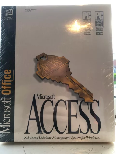 Microsoft Office & Access Windows 2.0 Edition 3.5 disques 1994 Logiciel Vintage NE