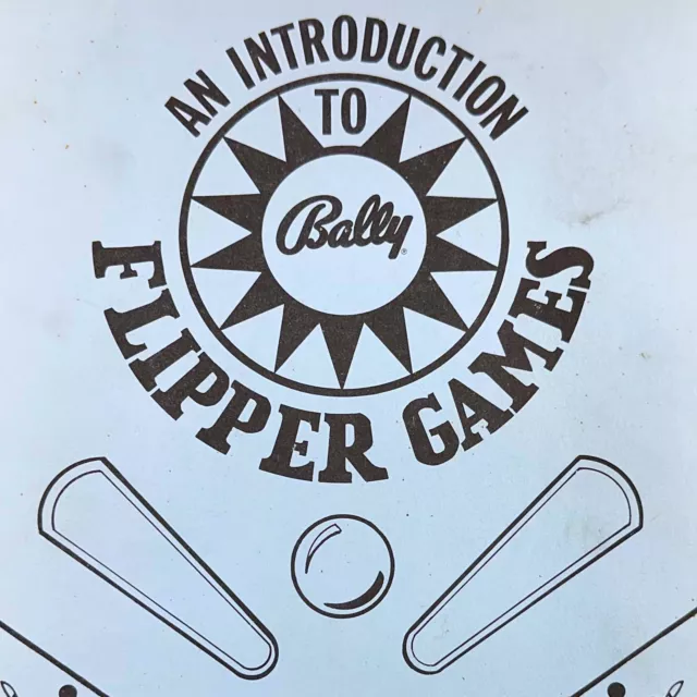 An Introduction to Bally Flipper Games EM Pinball Machine Repair Manual ORIGINAL