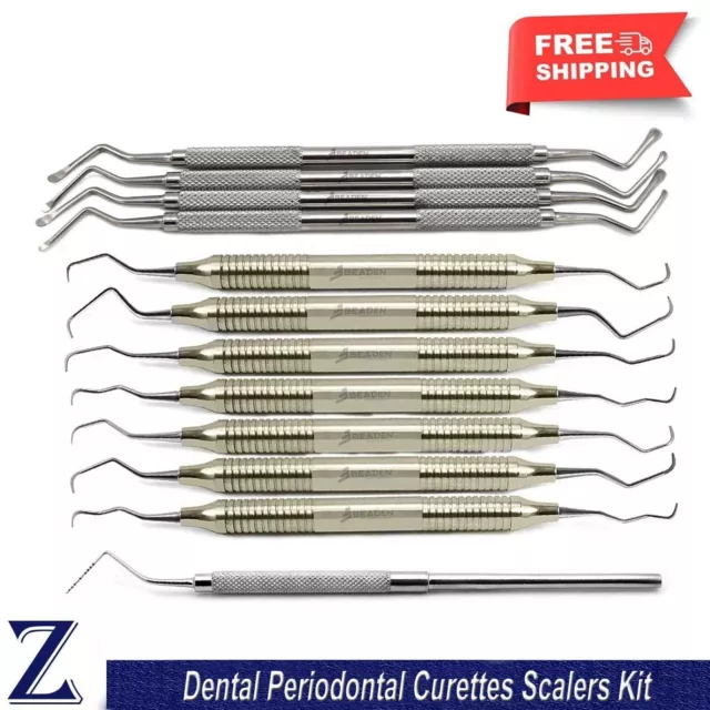 Surgical Lucas Dental Hygiene Scalers Periodontal Gracey Curettes Set Of 7