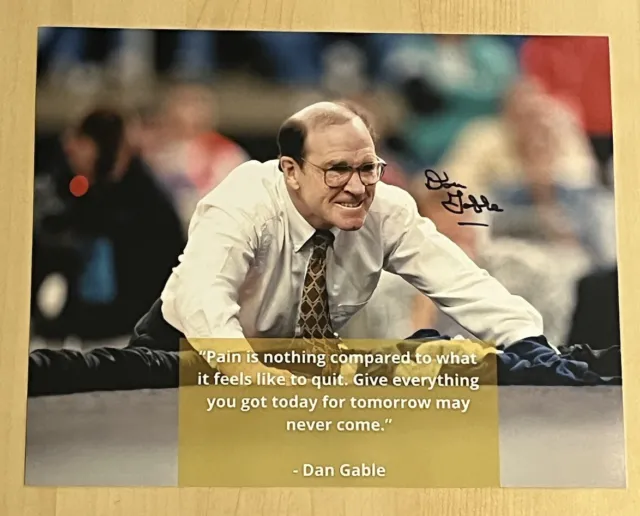 Dan Gable Signed Autographed 8x10 Photo Iowa Hawkeyes Wrestling Legend COA