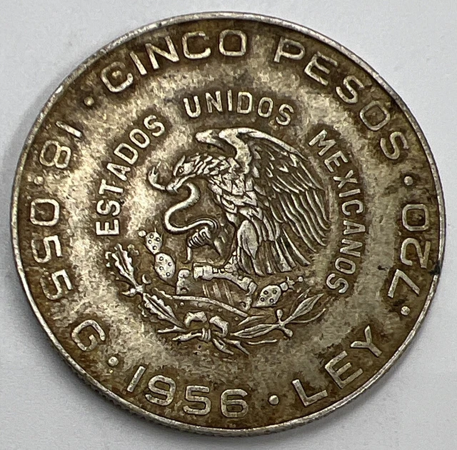 1956 Mexico 10 Pesos | Mexican Silver Coin | Collectable Grade | x557