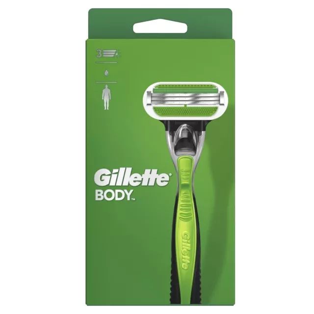 Gillette Body Rasierer Herren, Körperrasierer + 1 Rasierklinge mit 3-fach Klinge