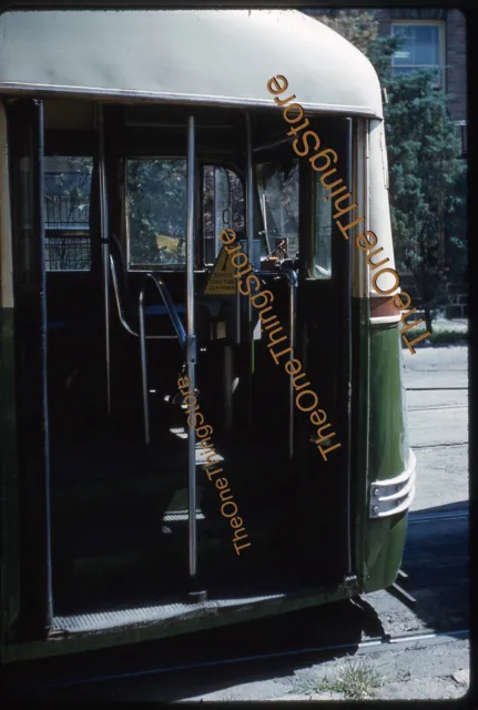 Philadelphia Trolley PTC 1960s 35mm Slide Kodachrome Original Interior Door